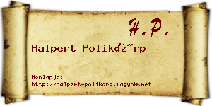 Halpert Polikárp névjegykártya